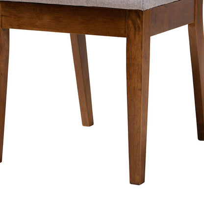 Mana Modern Grey and Walnut Brown Wood 7-Piece Dining Set