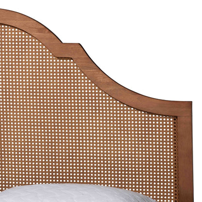 Alecia Mid-Century Ash Walnut Wood Queen Size Platform Bed