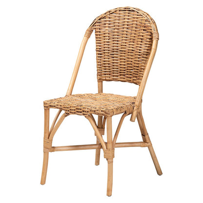 Neola Modern Bohemian Natural Rattan Dining Chair