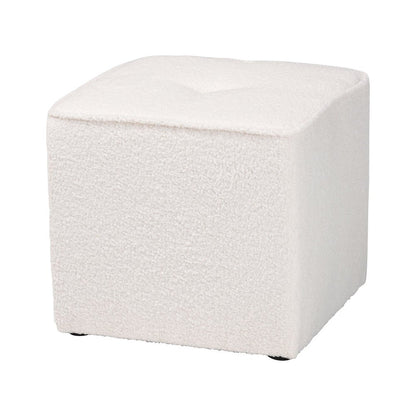 Baxton Studio Isaiah Modern and Contemporary Ivory Boucle Upholstered Ottoman