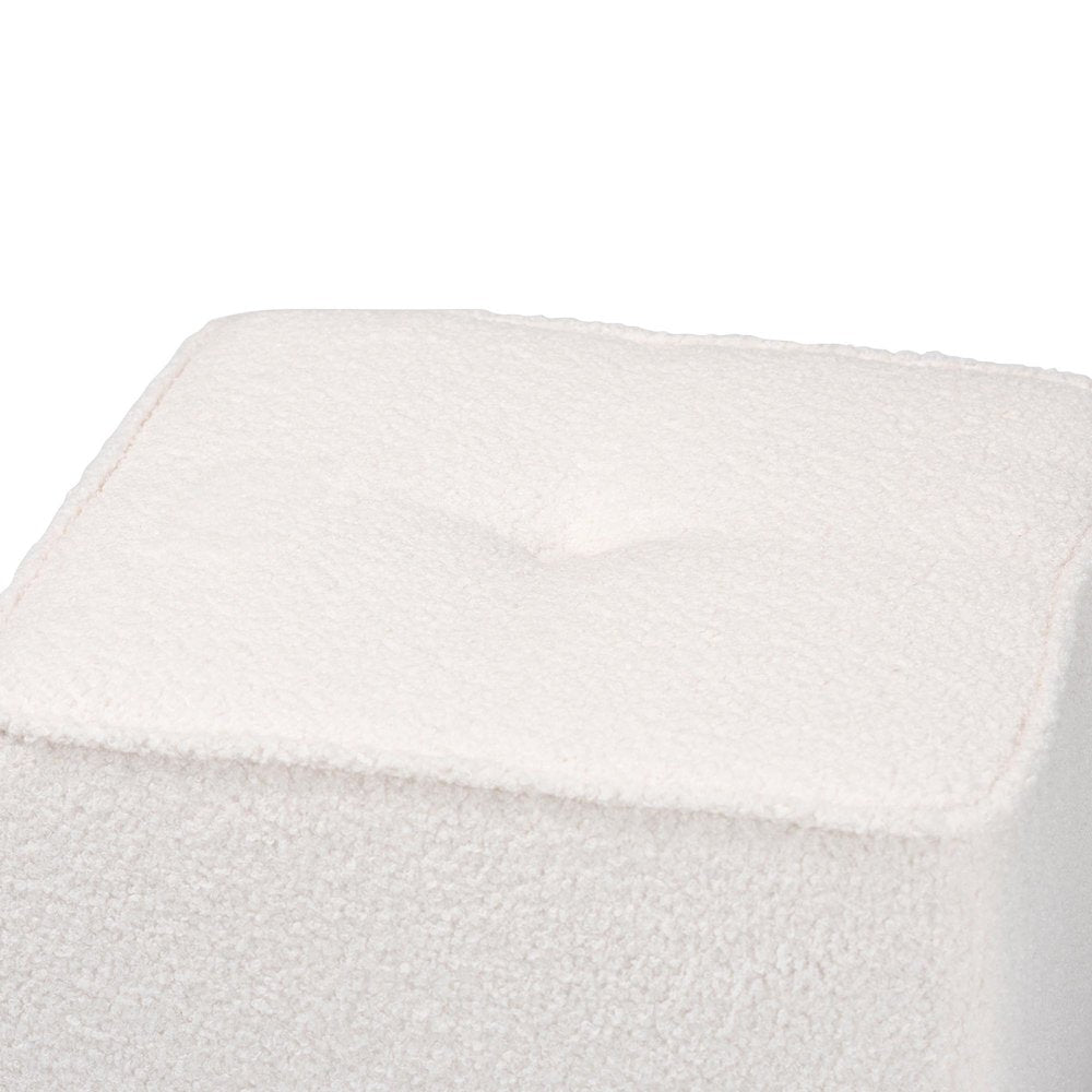 Baxton Studio Isaiah Modern and Contemporary Ivory Boucle Upholstered Ottoman