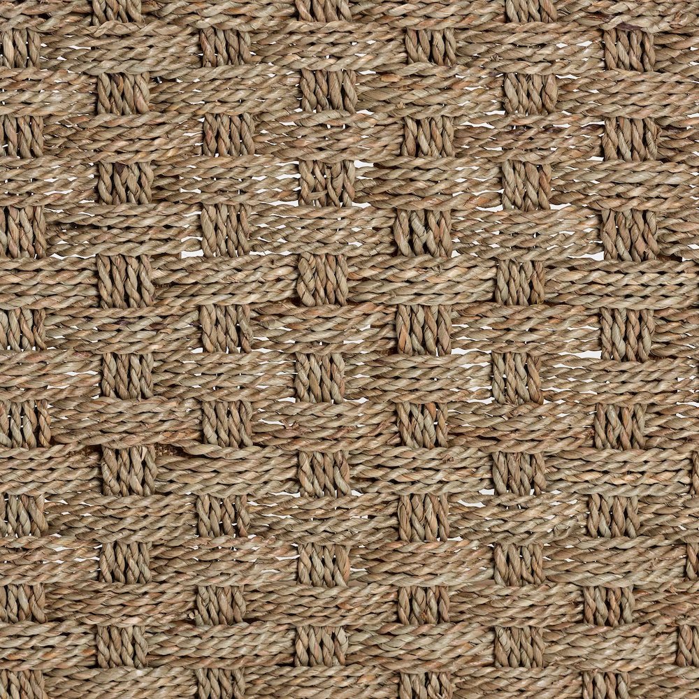 bali & pari Denver Modern Bohemian Natural Seagrass and Acacia Wood Accent Bench