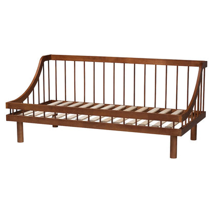 Helio Mid-Century Modern Walnut Brown Finished Wood Twin Daybed