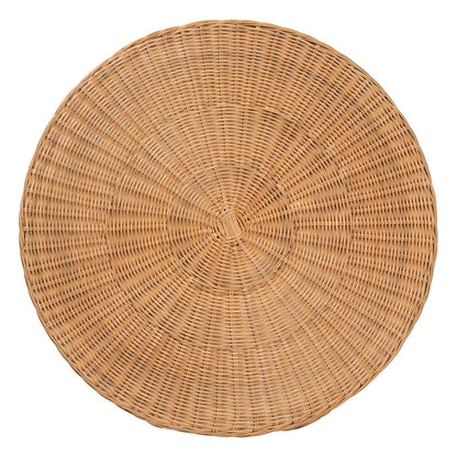 Palm Bohemian Honey Scallop Rattan Console Table