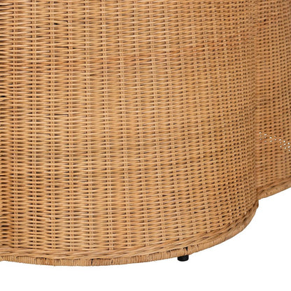 Palm Bohemian Honey Scallop Rattan Coffee Table