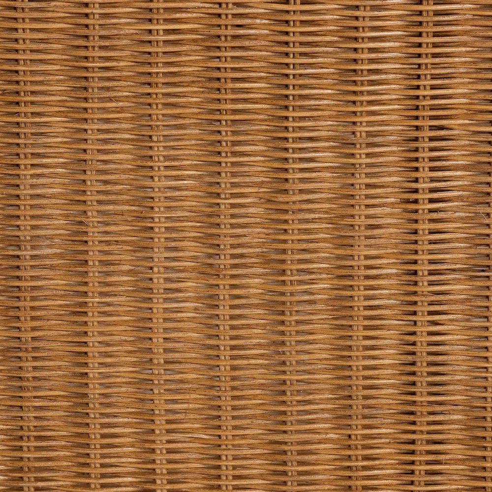 Oteria Bohemian Light Honey Scalloped Rattan Console Table