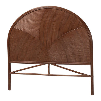 Seana Bohemian Dark Brown Rattan Queen Size Standalone Headboard