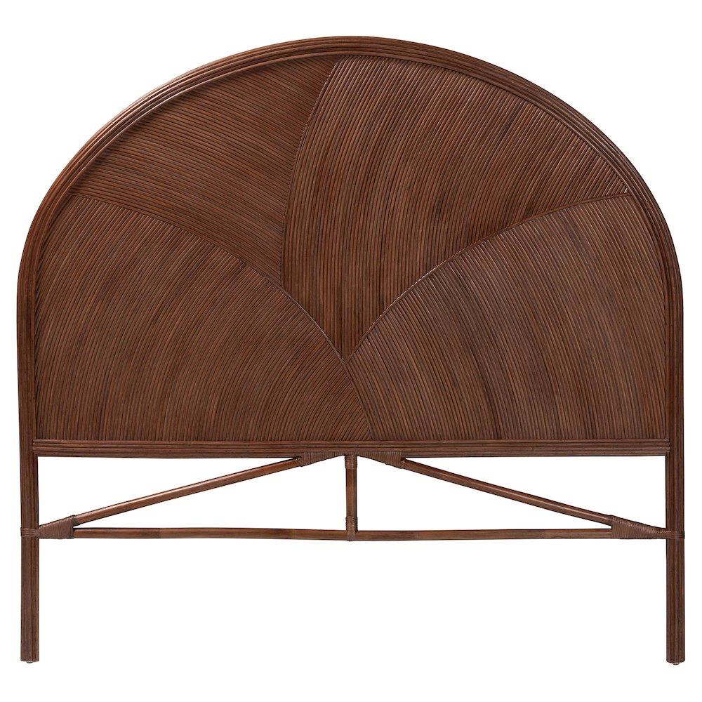 Seana Bohemian Dark Brown Rattan Queen Size Standalone Headboard