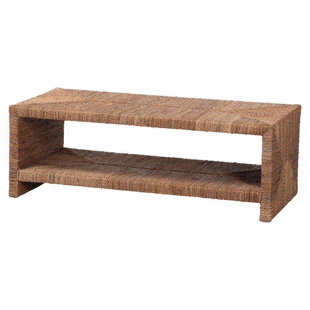 Liza Rectangle Seagrass Coffee Table - Handwoven Natural Fiber Frame