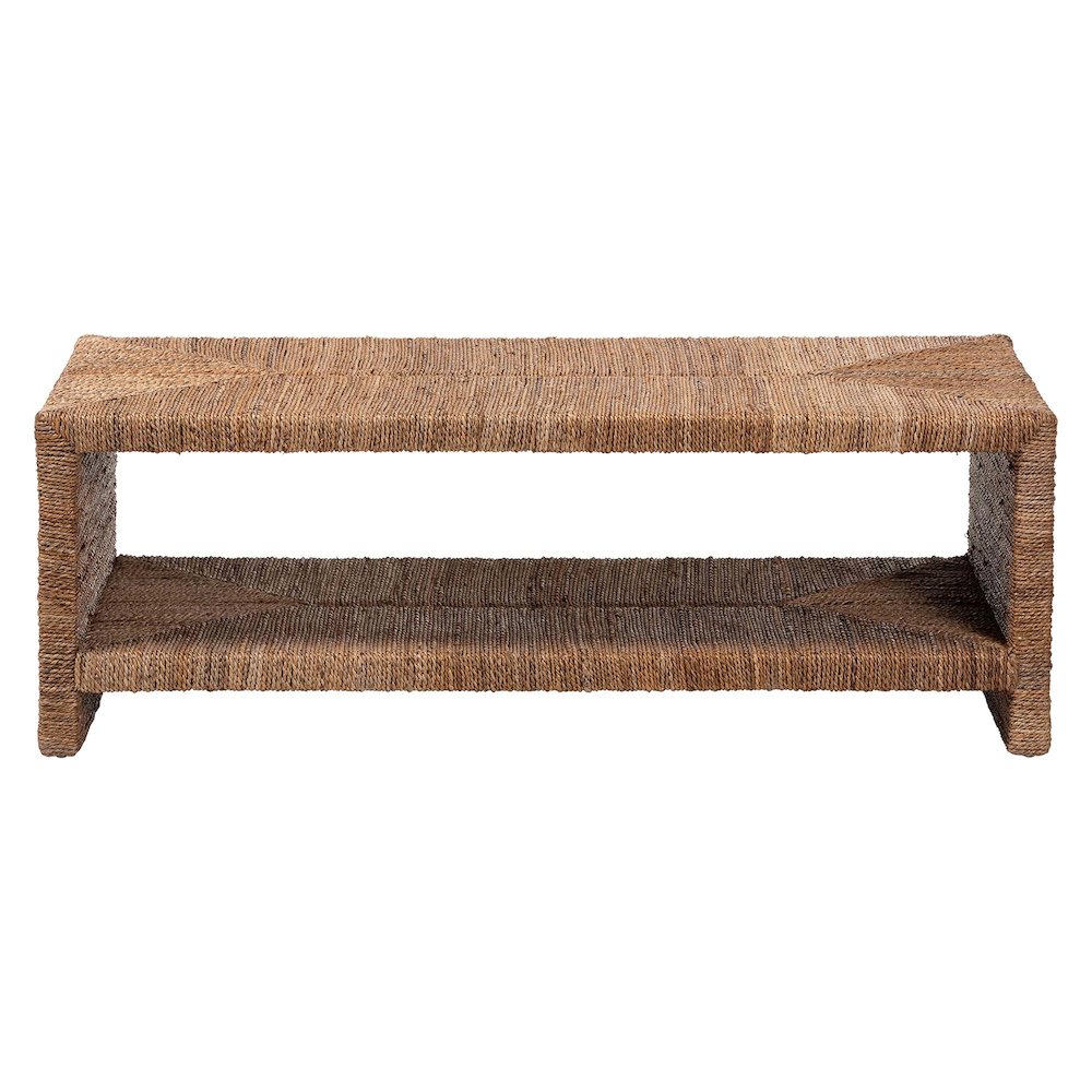 Liza Rectangle Seagrass Coffee Table - Handwoven Natural Fiber Frame