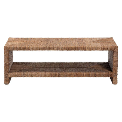 Liza Rectangle Seagrass Coffee Table - Handwoven Natural Fiber Frame