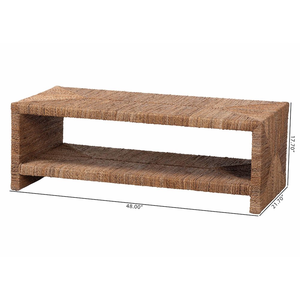Liza Rectangle Seagrass Coffee Table - Handwoven Natural Fiber Frame