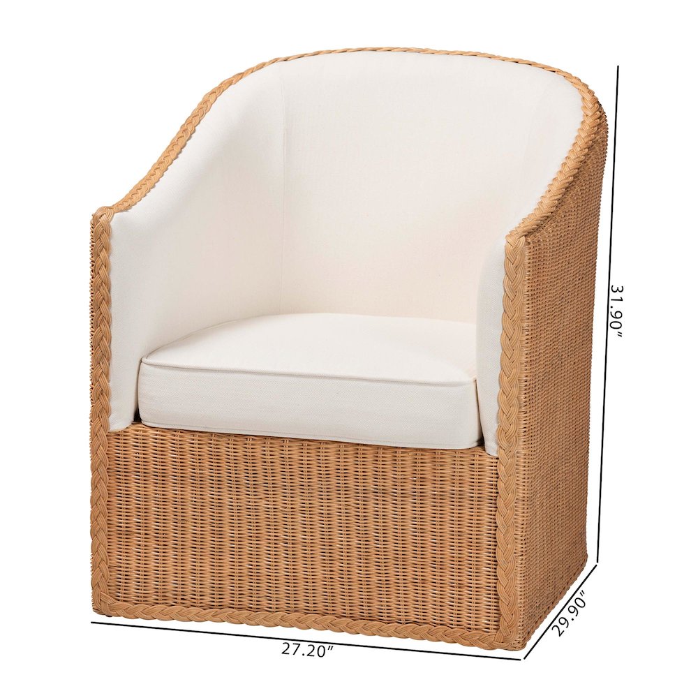 Tessa Bohemian Light Honey Rattan Arm Chair