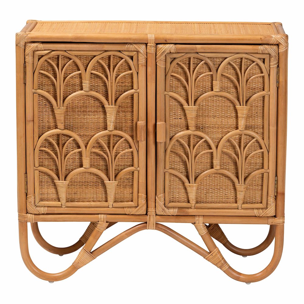 Baylor Bohemian Light Honey Rattan Storage Cabinet
