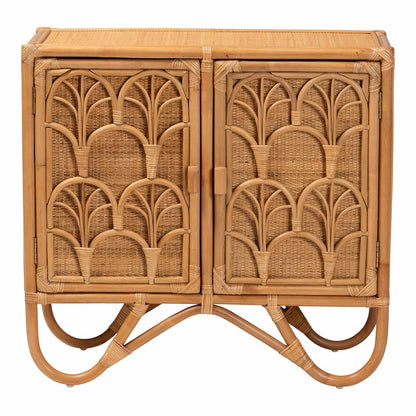 Baylor Bohemian Light Honey Rattan Storage Cabinet