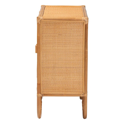 Baylor Bohemian Light Honey Rattan Storage Cabinet