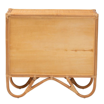 Baylor Bohemian Light Honey Rattan Storage Cabinet