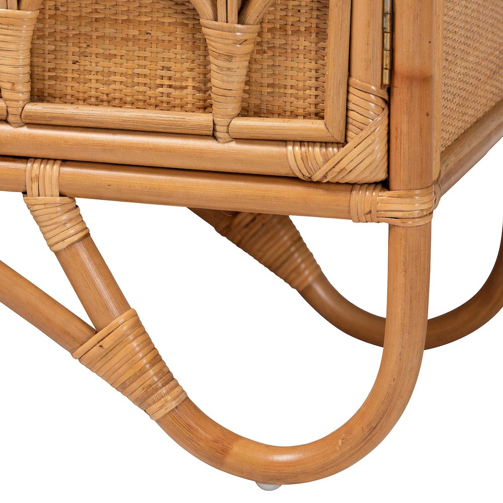 Baylor Bohemian Light Honey Rattan Storage Cabinet
