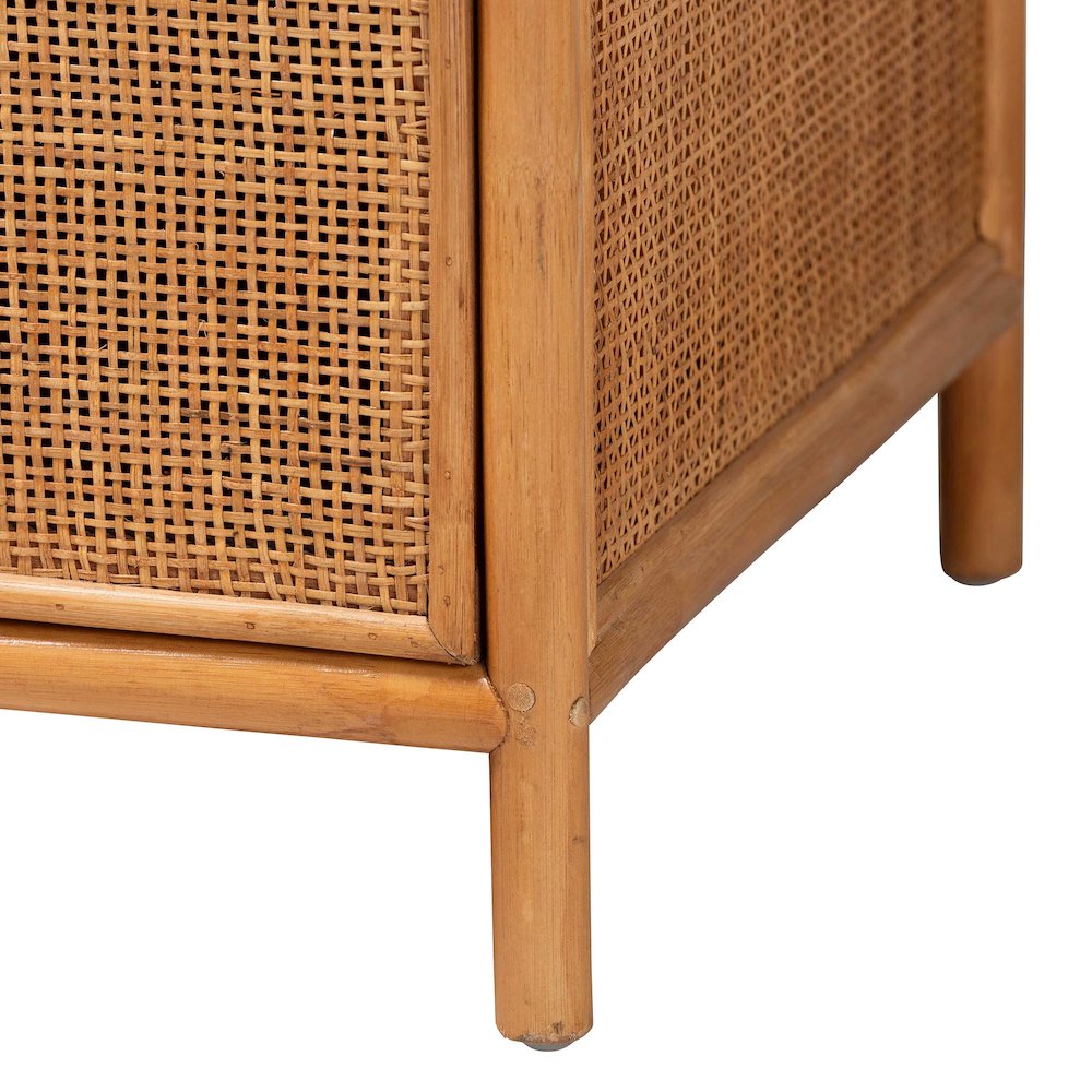 Sampit Natural Rattan 4-Drawer Storage Cabinet - Handwoven Cane Displaying Unit