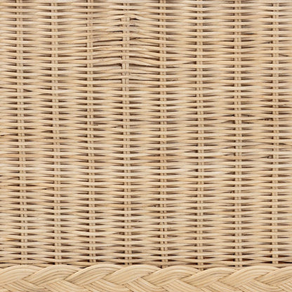 Lanica Japandi Sun-Bleached Braided Rattan Queen Size 4-Piece Bedroom Set