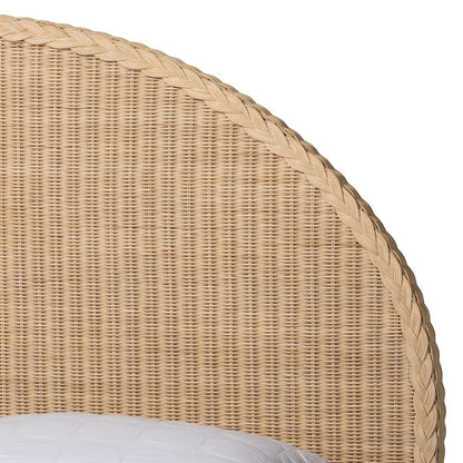 Lanica Japandi Sun-Bleached Braided Rattan Queen Size 4-Piece Bedroom Set