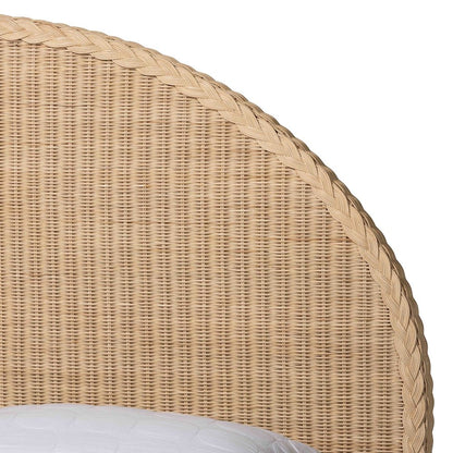 Lanica Japandi Sun-Bleached Braided Rattan Queen Size Bed