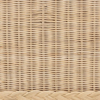 Lanica Japandi Sun-Bleached Braided Rattan Queen Size Bed