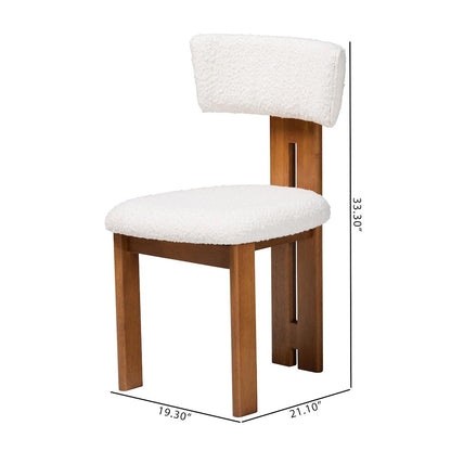 Kyren Modern Cream Boucle Dining Chair