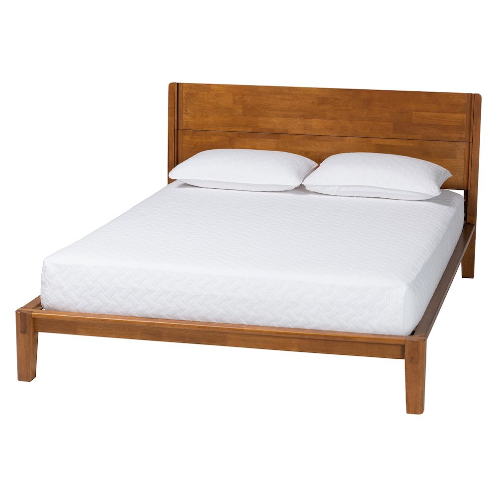 Aldith Japandi Walnut Brown Toolless Assembly Queen Platform Bed