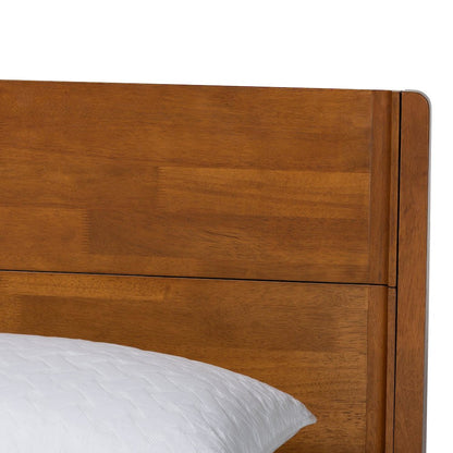 Aldith Japandi Walnut Brown Toolless Assembly Queen Platform Bed