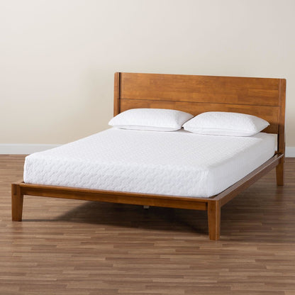 Aldith Japandi Walnut Brown Toolless Assembly Queen Platform Bed