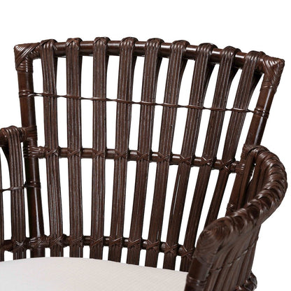 Brooklyn Bohemian Very Dark Brown Rattan Arm Chair