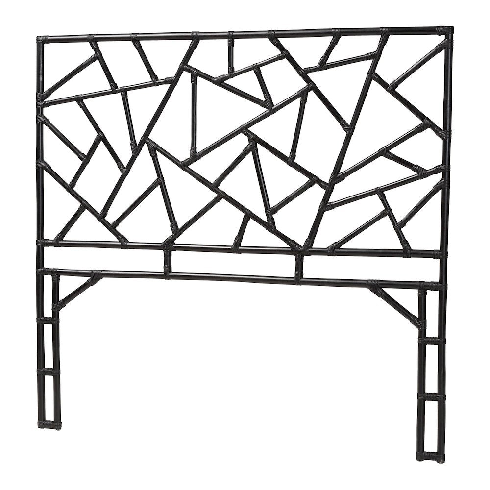 Frydel Black Rattan Queen Size Standalone Headboard