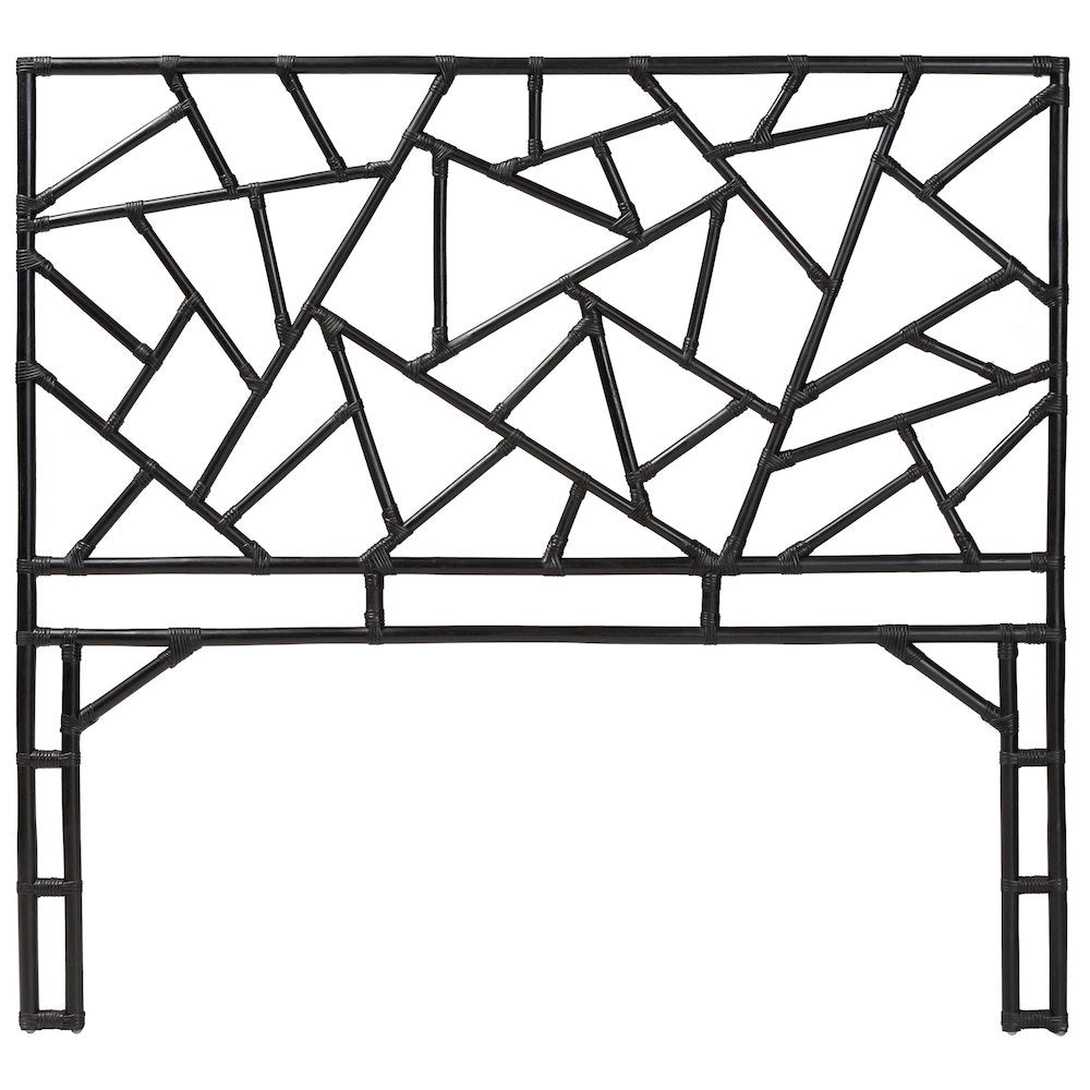 Frydel Black Rattan Queen Size Standalone Headboard