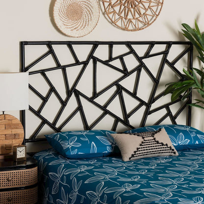 Frydel Black Rattan Queen Size Standalone Headboard