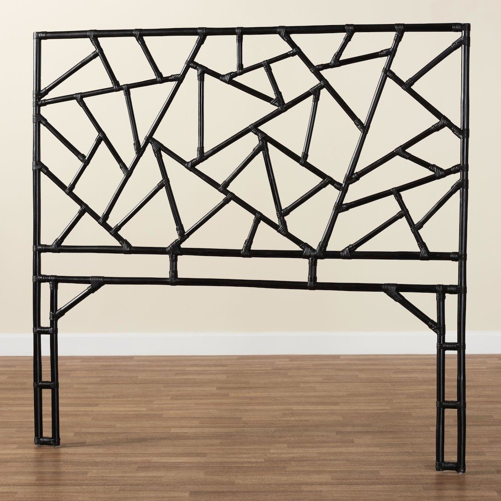 Frydel Black Rattan Queen Size Standalone Headboard