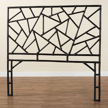 Frydel Black Rattan Queen Size Standalone Headboard