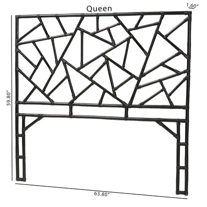 Frydel Black Rattan Queen Size Standalone Headboard