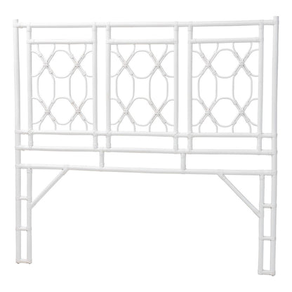 Sampson Bohemian White Rattan Queen Size Standalone Headboard
