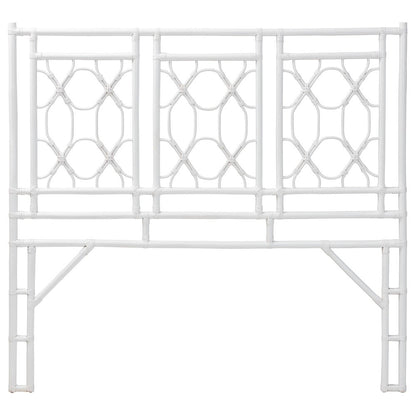 Sampson Bohemian White Rattan Queen Size Standalone Headboard