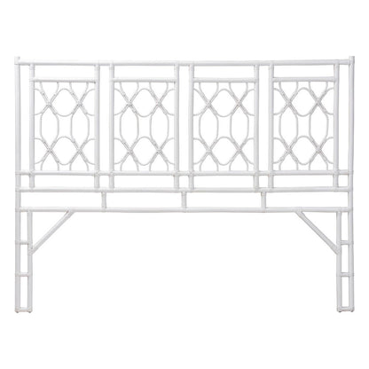 Sampson Bohemian White Rattan King Size Standalone Headboard