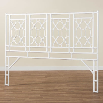 Sampson Bohemian White Rattan King Size Standalone Headboard