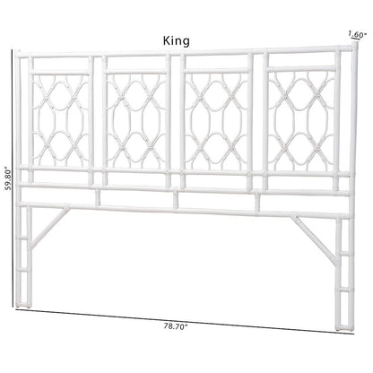 Sampson Bohemian White Rattan King Size Standalone Headboard