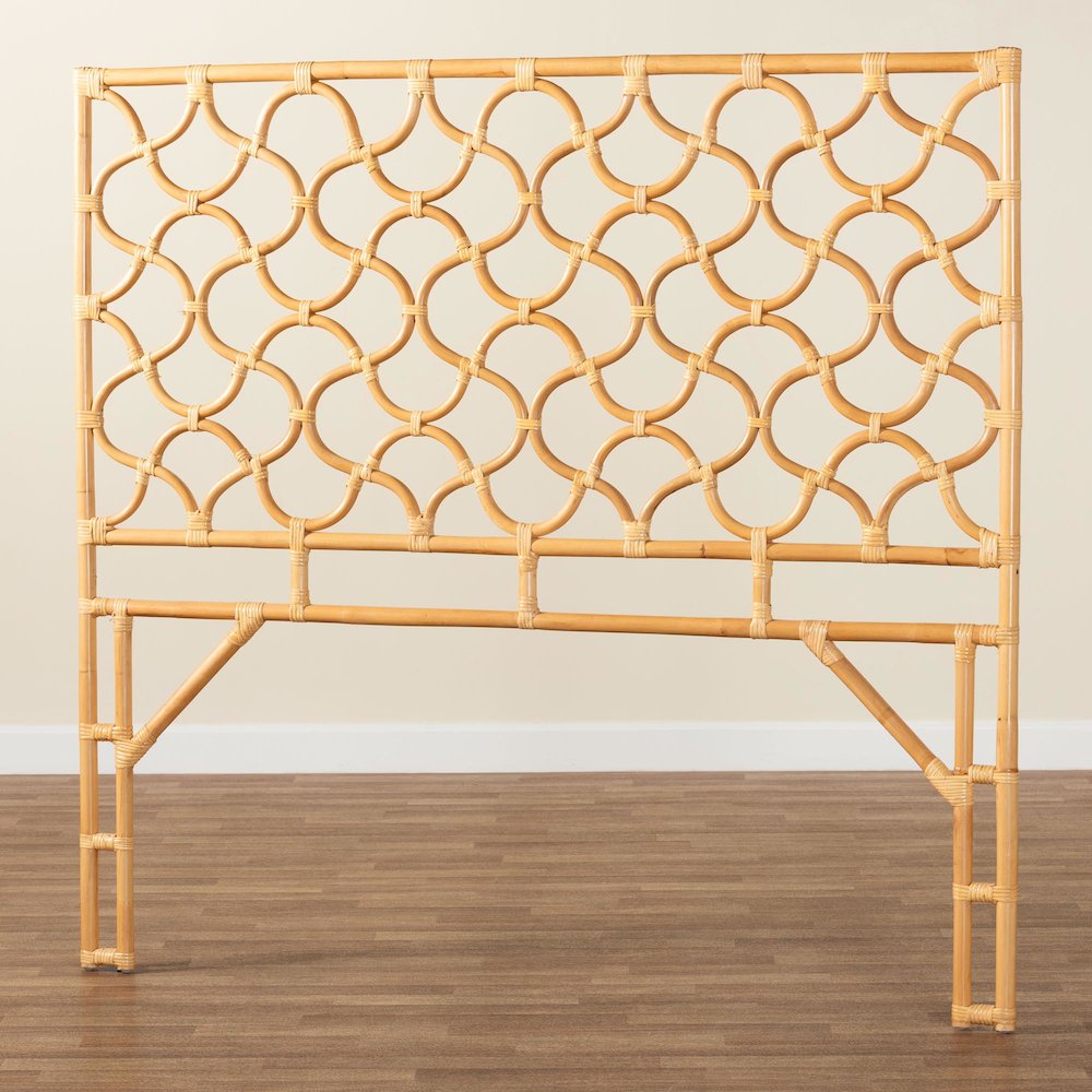 Kalcya Bohemian Natural Rattan Queen Size Standalone Headboard