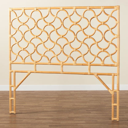 Kalcya Bohemian Natural Rattan Queen Size Standalone Headboard