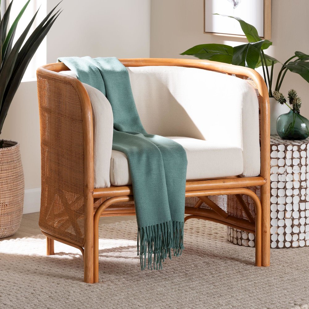 Bandung Bohemian Light Honey Rattan Accent Chair