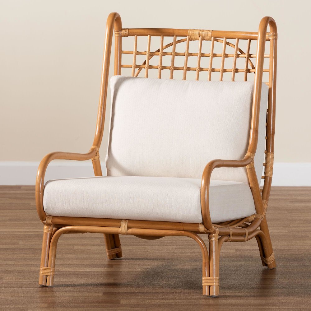 Helina Bohemian Light Honey Rattan Accent Chair