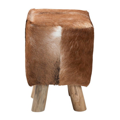Scotlyn Genuine Goat Leather Footstool