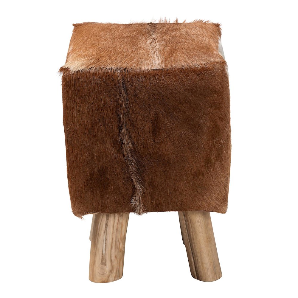Scotlyn Genuine Goat Leather Footstool