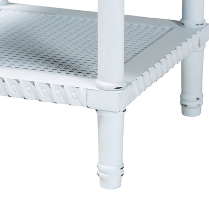 Jeanne Vintage Traditional White Wood End Table